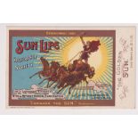 Postcard, Advertising, Sun Life Assurance, artist drawn design showing chariot (unused, vg) (1)