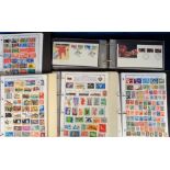 Stamps, Collection of all world stamps housed in 6 albums including GB and GB first day covers