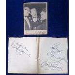 Autographs, Jack Solomons (boxing promoter) and Bud Flanagan together with a newspaper cutting