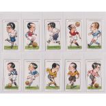 Cigarette cards, Hignett's, Football Caricatures (set, 50 cards) (nos 1-5 sl damage to top edges,