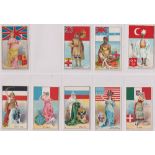 Cigarette cards, Anon, Flags, Arms & Types of Nations (numbered 1-24, 22/24, missing nos 1 & 2),