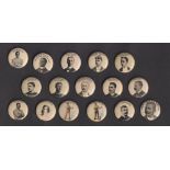 Trade issue, USA, American Pepsin Gum, Athletes, 16 different celluloid buttons including boxers,