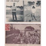 Postcards, Olympics, Athens, 1906, two printed cards, one showing runners at the start (postally