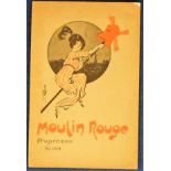 Moulin Rouge Programme circa 1900 (age toned, spine split approx. 2" from top, some slight chips