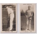 Cigarette cards Pattreiouex, Famous Cricketers, (C1-96 printed back) 2 cards, C53 Hardstaff & C59