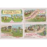 Postcards, Advertising, The Yorkshire Evening News, Sports, 5 artist drawn cards each showing images