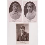 Postcards, Advertising, Cricket, Force Bats, three photographic portrait cards, E. Humphreys & J.