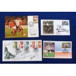 Football autographs, 4, signed, commemorative covers, Paul Gascoigne, Bryan Robson on St Vincent