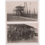 Postcards, Military, WWII, 2 RP's, German occupation of Netherlands, Russian POW camp, Watch Tower &