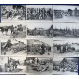 Postcards, Military, WW1, a collection of 12 b/w printed cards showing well animated scenes of