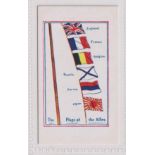Cigarette card, G. Prudhoe, Army Pictures, Cartoons etc, type card, 'The Flags of the Allies' (