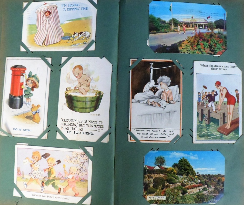 Postcards, a mixed subject UK and foreign selection of approx. 150 cards in vintage album.