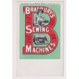 Postcard, Advertising, Bradbury Sewing Machines, Bradbury's Famous Poster Series of Pictorial Post