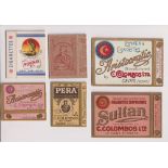 Cigarette packets, a collection of 8 Foreign packets (hulls only), Licari (Malta) 'Workman No 1',