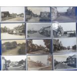 Postcards, an East Anglia collection of 12 RP's inc. High St Whittlesford, East Hill Colchester,