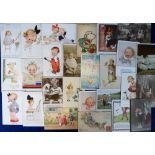 Postcards, Children, a collection of approx. 80 cards inc. greetings, RP's & artist-drawn, inc.