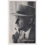Trade card, Daily Mail, Cricket, Don Bradman, Advertisement postcard, b/w image of Bradman in