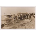 Postcard, Suffolk, RP, showing Seaplane on beach at Felixstowe, by Emeny, scarce (unused, ex) (1)