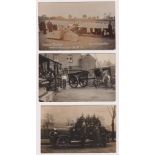 Postcards, a selection of 3 good social history RP's incl. carriage repairers, Valentines