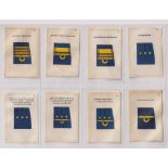 Tobacco silks, Phillips, Naval Badges of Rank & Military Headdress (53/54, missing no 25) (6 mounted