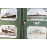 Postcards, a good mixed subject selection of approx. 380 cards in vintage album, incl. naval and