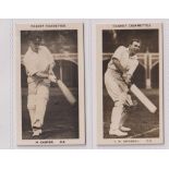 Cigarette cards, Pattreiouex, Famous Cricketers (C1-96 printed back) 2 cards, C4 H Carter & C5 J M