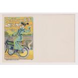 Postcard, Advertising, Art Nouveau, 'La Motocyclette Antoine', ‘La Meilleure’, UB (unused, vg) (1)