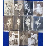 Postcards, Nudes, Glamour, a collection of 11 photographic French cards, all plain backs including