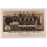 Postcard, Football, sepia RP, Woolwich Arsenal teamgroup, 1908-09 (unused, three ink letters to