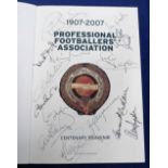 Football autographs, Professional Footballers Association Centenary Souvenir Brochure, 1997-2007,