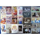 Postcards, Cats & Dogs, a collection of approx. 150 cards inc. RP's, artist-drawn, Bonzo (9),