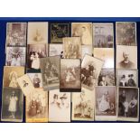 Cabinet Cards, 28 cabinet cards featuring children, dogs, family groups, fashions etc. interesting