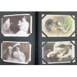 Postcards, a selection of approx. 156 cards of Edwardian actors and actresses in dilapidated vintage