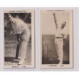 Cigarette cards, Pattreiouex, Famous Cricketers, (C1-96 printed back) 2 cards, C38 Douglas & C40 A