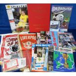 Football memorabilia, Liverpool FC, selection of items including Deluxe edition hardbacked programme
