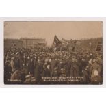 Postcard, Russian Revolution, sepia RP with scene from 1 May Demonstration Marsovo Field,