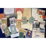 Ephemera, an interesting selection of items to include advertising inserts (International Stores,