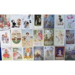 Postcards, a mixed collection of approx. 56 mainly illustrated cards of children. Artists inc.