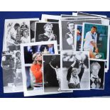 Tennis press photographs, a collection of 100+ colour & b/w photos, various sizes, all relating to