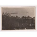 Postcard, Middlesex, RP showing Zeppelin over Hounslow, ink details to reverse 'Graf Zeppelin Aug 18