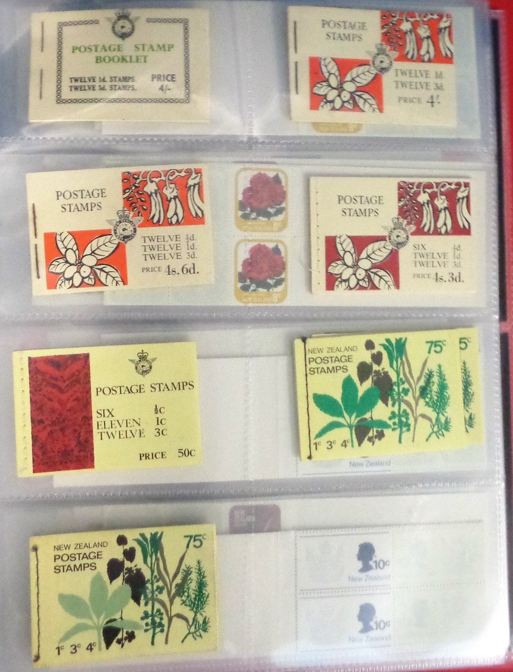 Stamps, New Zealand, collection of booklets housed in a SG Albany album. Including earlier stapled