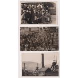Postcards, a collection of 6 RP's of industrial scenes inc. Railway strike 19 Aug 1911 with soldiers