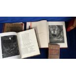 Books, Gustave Dore, 11 Antique Books all illustrated by Gustave Dore to comprise 'Milton's Paradise