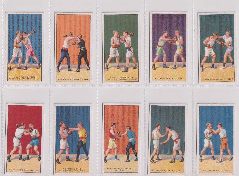 Cigarette cards, Carreras, The Science of Boxing (Black Cat) (set, 50 cards) (vg)