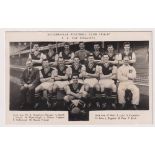 Postcard, an RP of Aston Villa football team for 1956/57 season, with McParland, Sewell, Dugdale etc