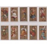 Cigarette cards, USA, Kinney, National Dances (White border), 10 cards, Highland Fling, Csardas,