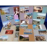 Postcards, a mixed UK and foreign modern mix of over 1000 cards, corner mounted in 9 scrapbooks (