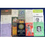Cricket, selection of items, mostly 1950's onwards inc. Souvenir booklet 'Cricketers from India