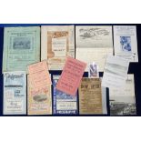 Ephemera, Seaside Pier Programmes, 1896 onwards for pantomimes and concerts to include Robinson