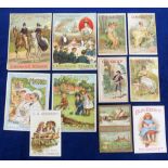 Trade cards, 11 early UK & foreign advertising cards, Colman's Mustard (x2, different), Colman's